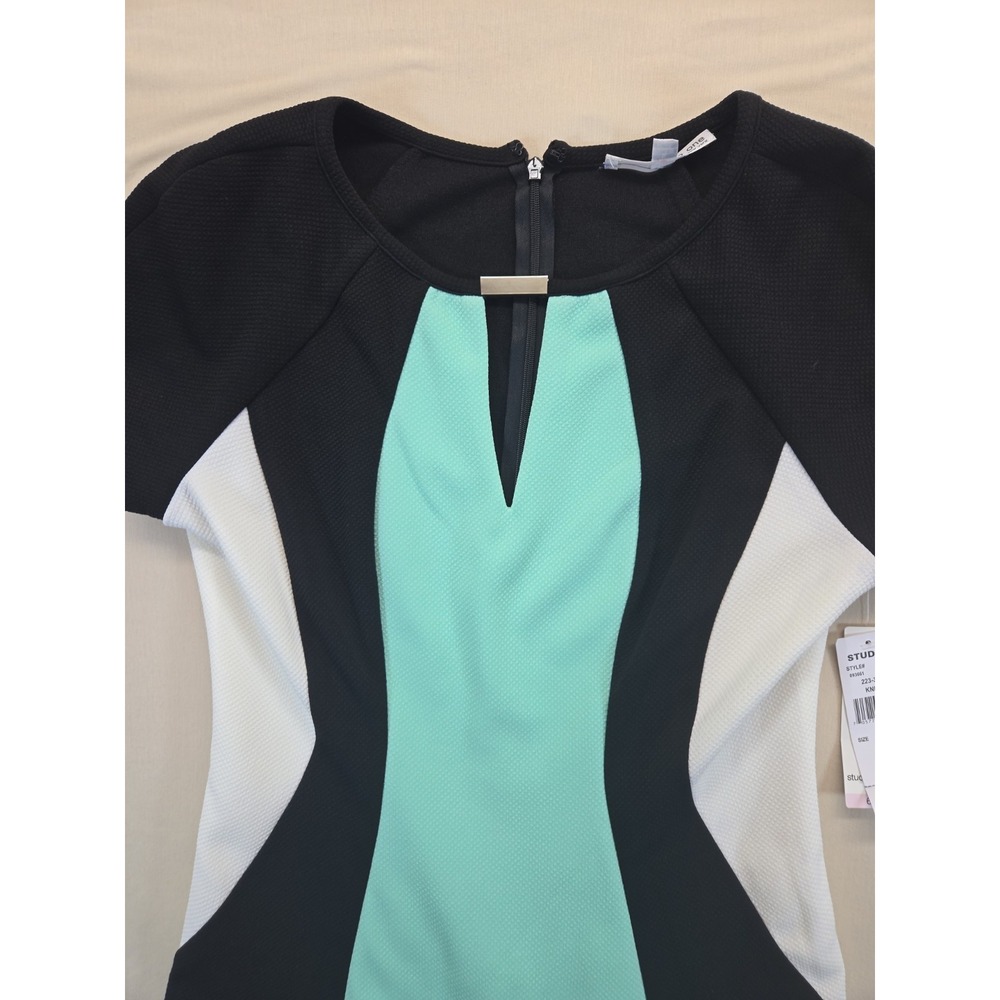 Studio 1 One Dress Size 6 Mint/Blk/Ivy Short Sleeve NWT